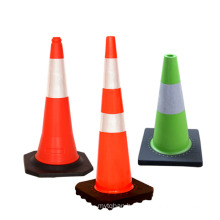 Hot Selling 75 cm Reflective Film Black Base Road Traffic Cones, Reflective PVC Traffic Cone/